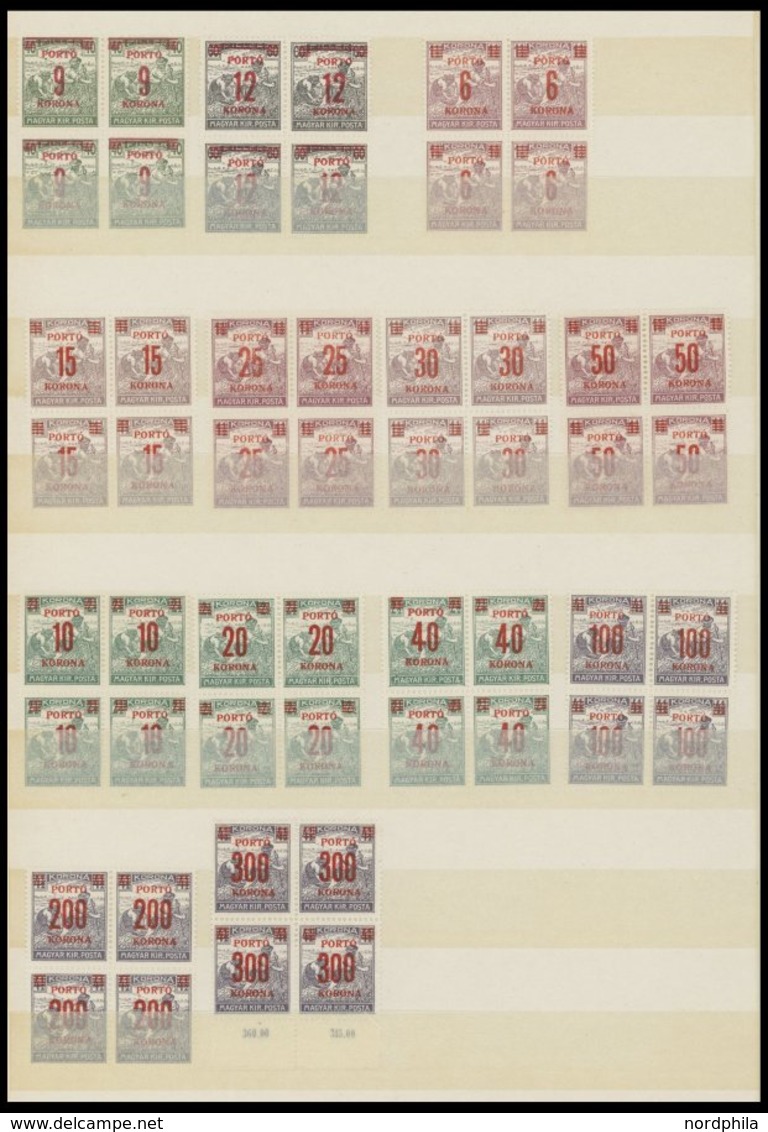 Portomarken: 1915-23, Postfrische Partie Verschiedener Ausgaben In Viererblocks, Prachterhaltung -> Automatically Genera - Sonstige & Ohne Zuordnung