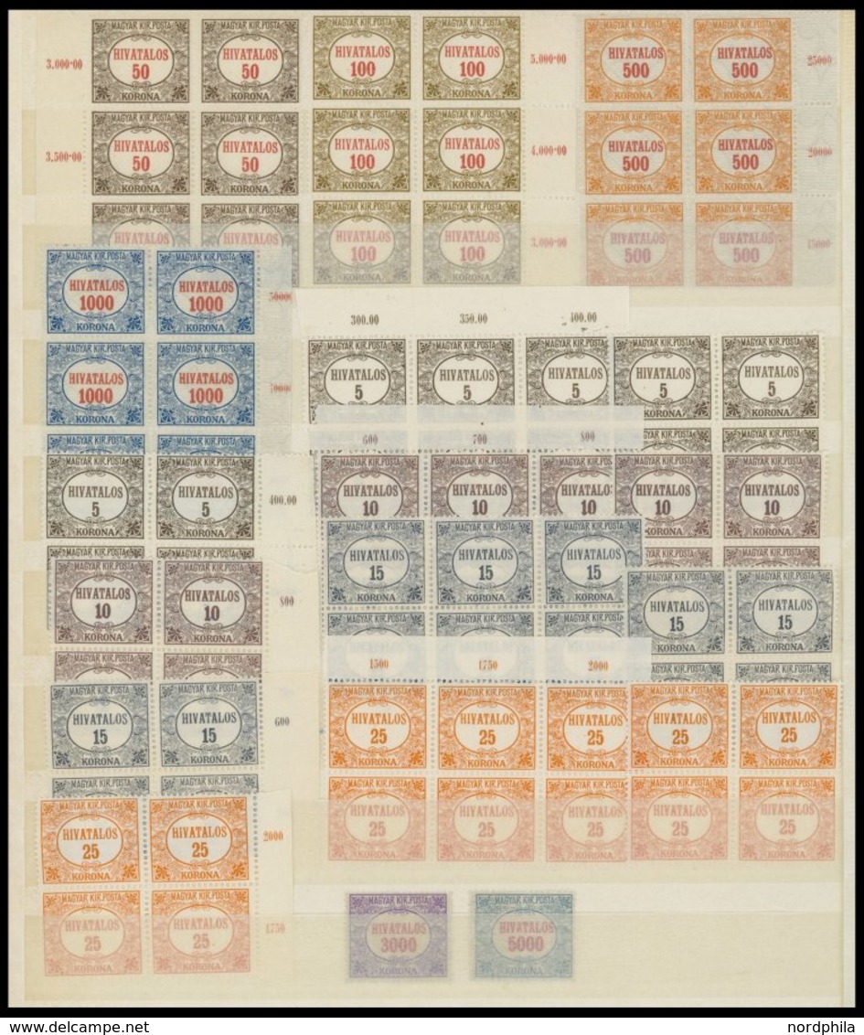 1921-23, Kleine Postfrische Dublettenpartie Dienstmarken, Dabei Viele Einheiten, Fast Nur Prachterhaltung -> Automatical - Collections