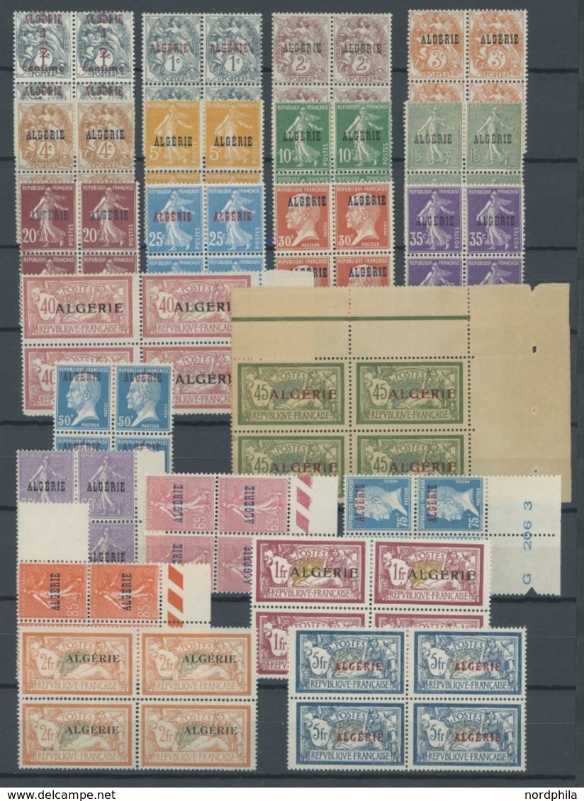 1924, Ausgaben Frankreichs Mit Aufdruck In Postfrischen Viererblocks, Fast Nur Pracht -> Automatically Generated Transla - Algerien (1962-...)