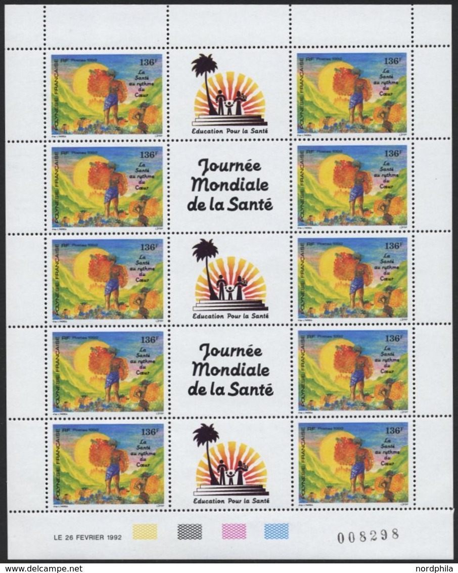 FRANZÖSISCH-POLYNESIEN 609/10KB **, 1992, Weltgesundheitstage U.World Columbian Stamp Expo, Je Im Kleinbogen (10), Prach - Neufs
