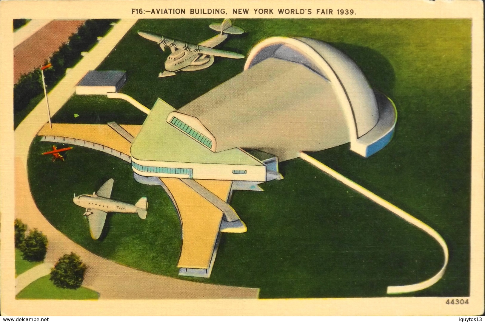 CPA. - ETATS-UNIS - F16 - AVIATION BUILDING NEW YORK WORLD'S FAIR 1939 - TBE - Aeropuertos