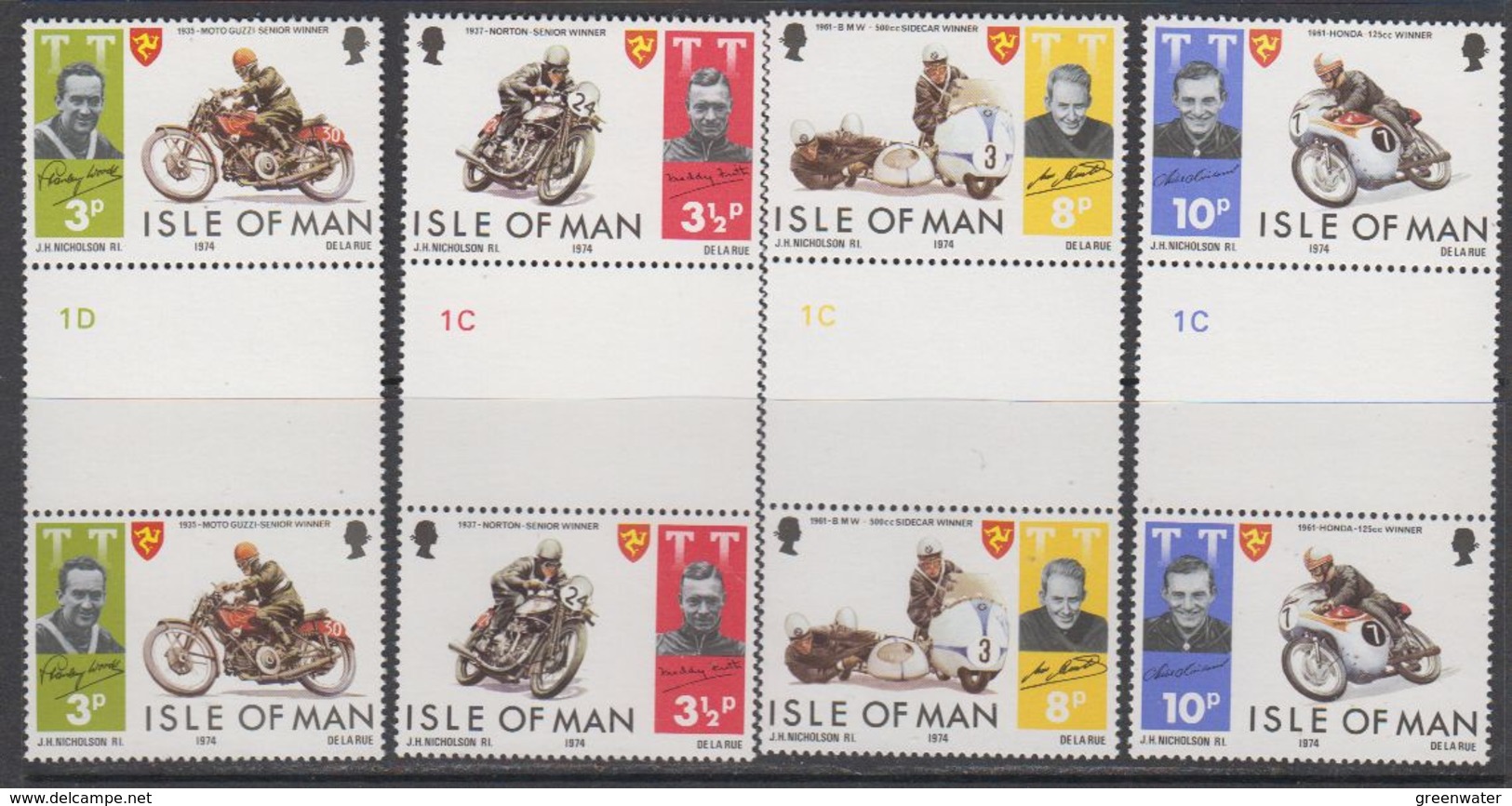 Isle Of Man 1974 Motorcycles / TT Races 4v Gutter ** Mnh (42531D) - Man (Eiland)