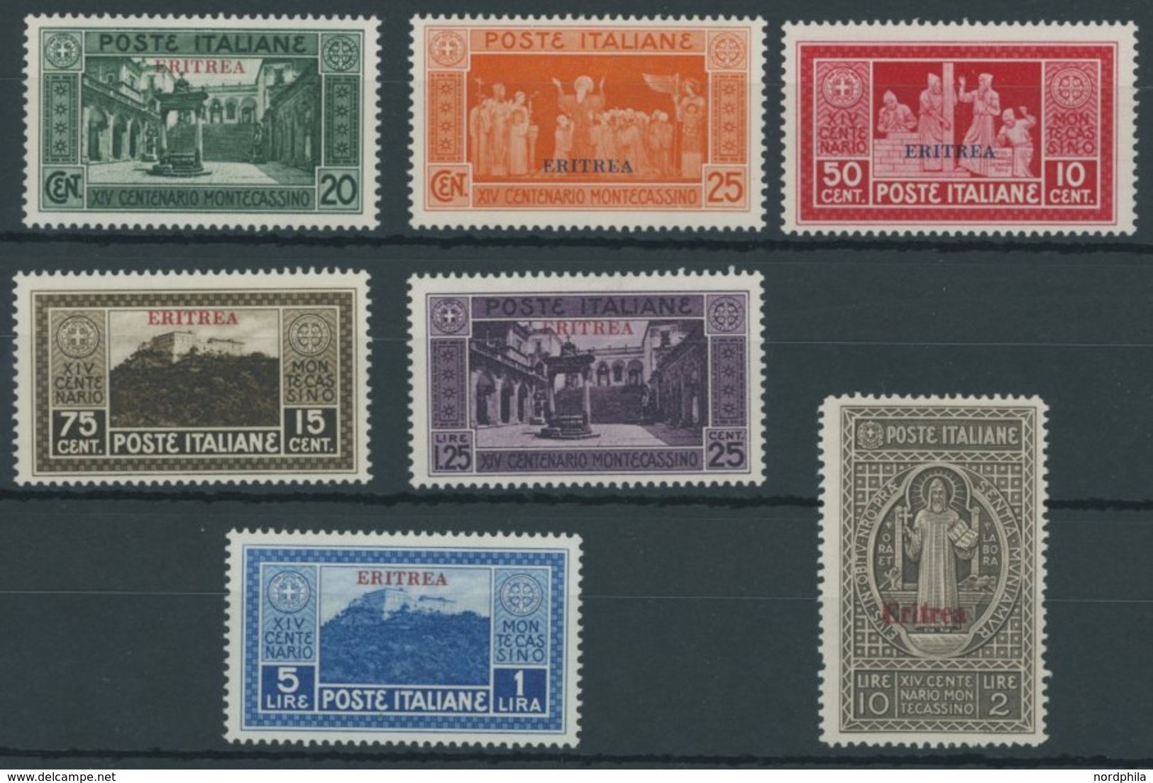 ITALIENISCH-ERITREA 146-52 **, 1929, Kloster Monte Cassino, Postfrischer Prachtsatz - Eritrea