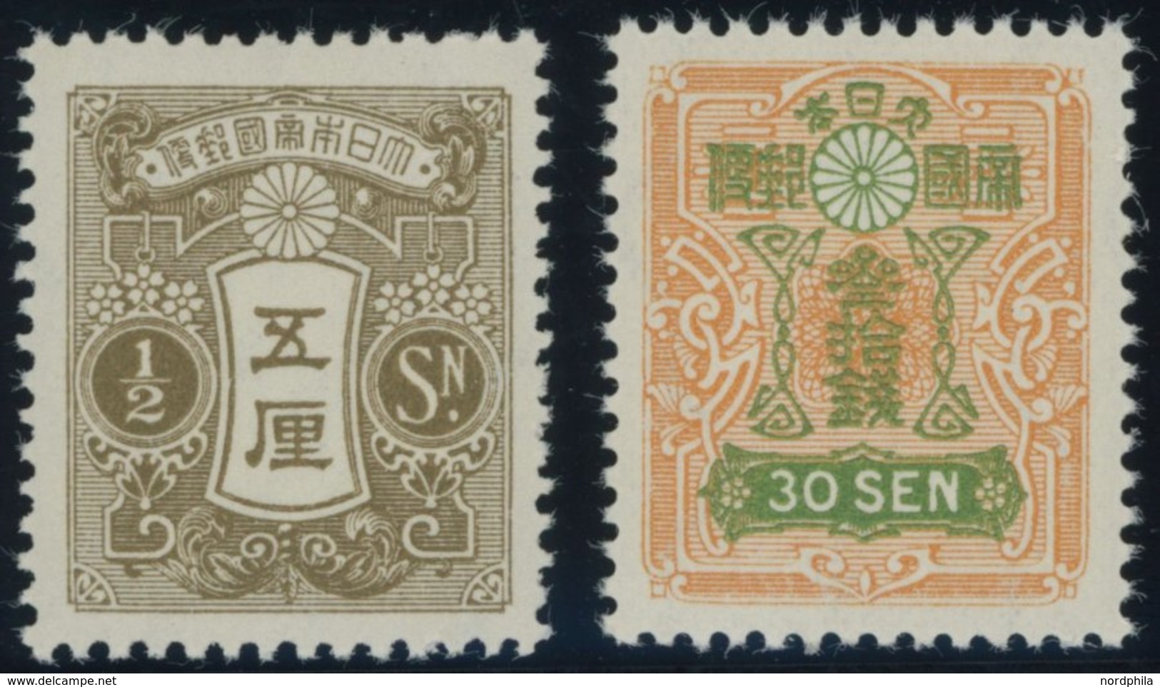 1913/37,  1/2 S. Braun Und 30 S. Orange/grün, Postfrisch, Pracht -> Automatically Generated Translation: 1913 / 37, 1/2  - Other & Unclassified