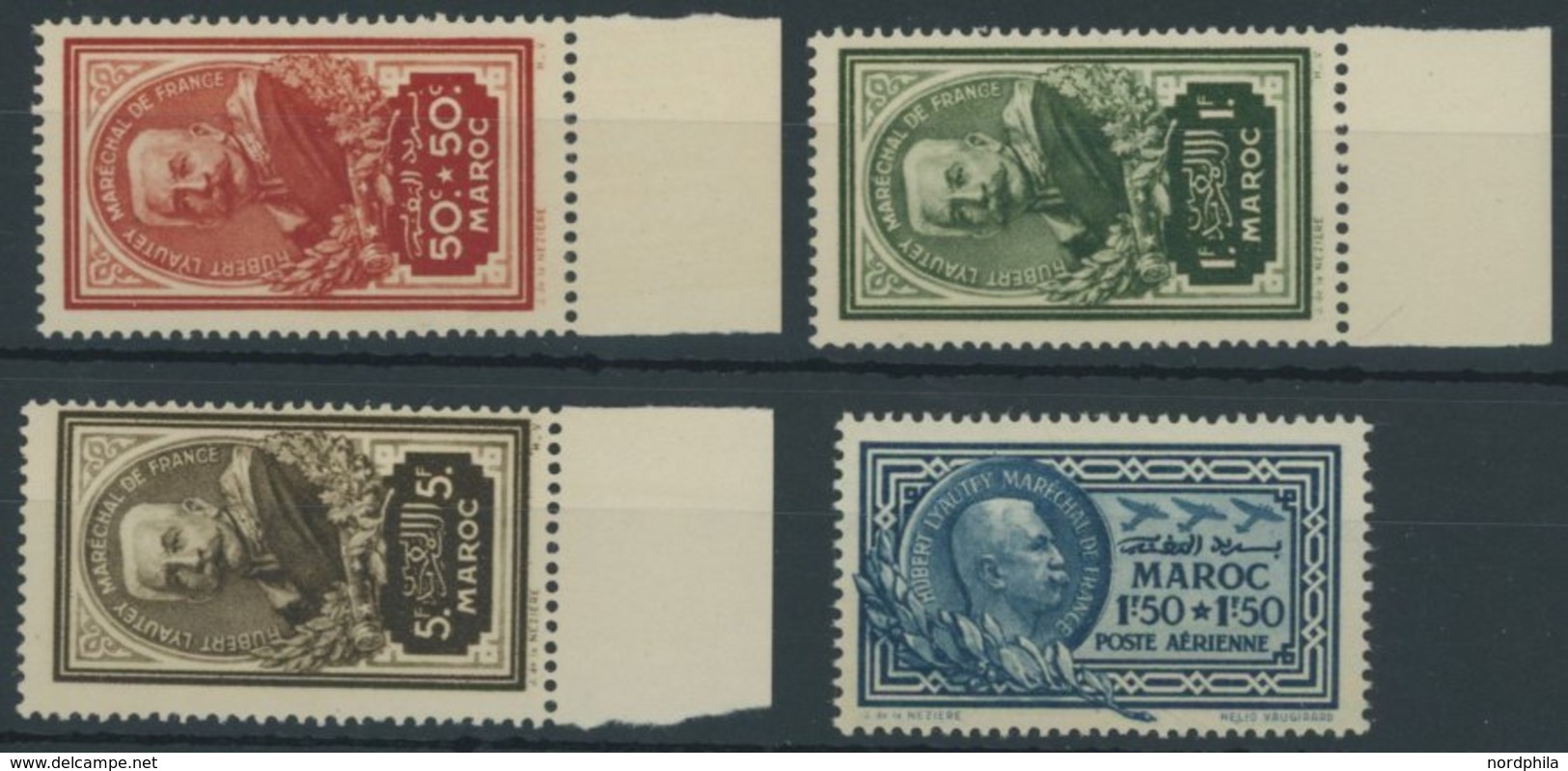 MAROKKO 123-26 **, 1935, Marschall Lyautey, Postfrischer Prachtsatz - Unused Stamps