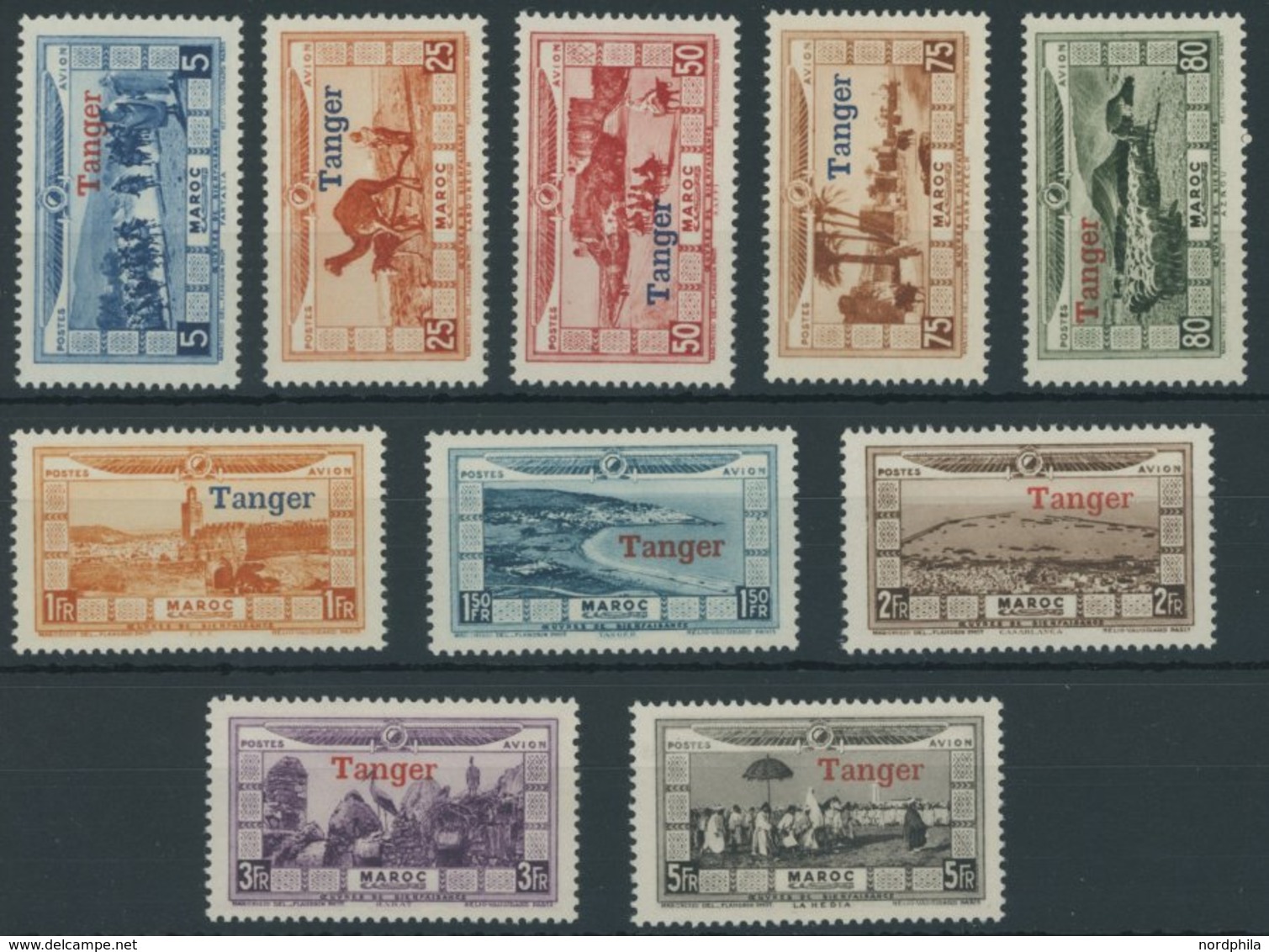 TANGER 19-28 **, 1929, Überschwemmungsopfer, Postfrischer Prachtsatz - Unused Stamps