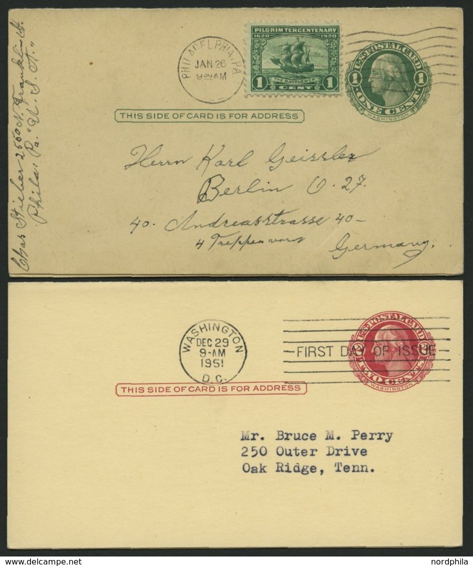 GANZSACHEN 1893-1951, 5 Verschiedene Gebrauchte Frage- Und Antwortkarten (Paid Reply Postal Cards) Komplett, Feinst/Prac - Sonstige & Ohne Zuordnung