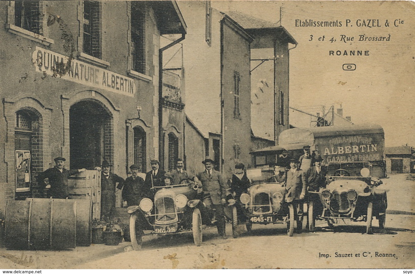 Marchand De Quina Nature Albertin Ets  Gazel à Roanne Camion Auto Decapotable - Mercanti