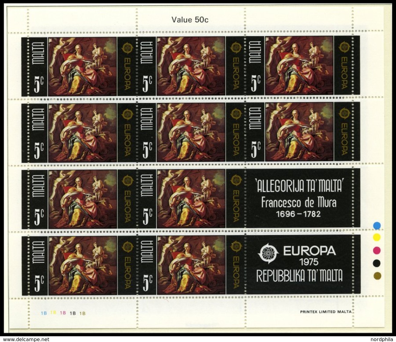 EUROPA UNION **, 1975, Gemälde, kompletter Jahrgang, mit fast allen Kleinbogen, Pracht