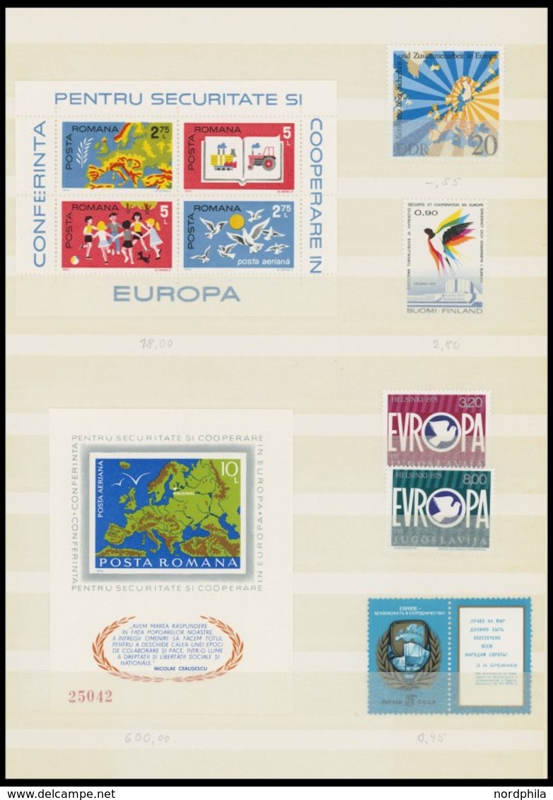 EUROPA UNION **, Wohl Komplette Postfrische Sammlung Gemeinschaftsausgaben Von 1968-75, Dazu Etwas Europarat, Skandinavi - Collections