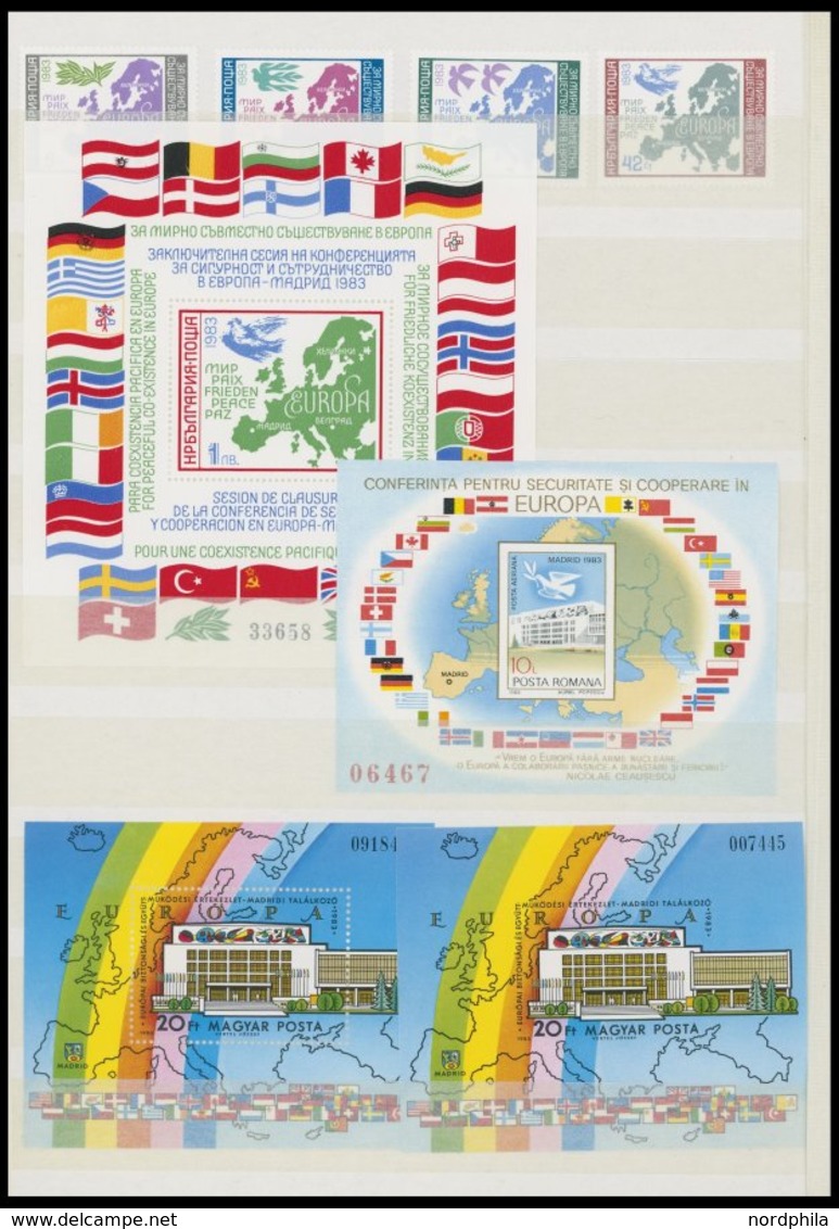 EUROPA UNION **, Postfrische Partie KSZE Von 1981-86 Mit Gezähnten Und Ungezähnten Blocks, U.a. Mit Bulgarien Block 158A - Sammlungen