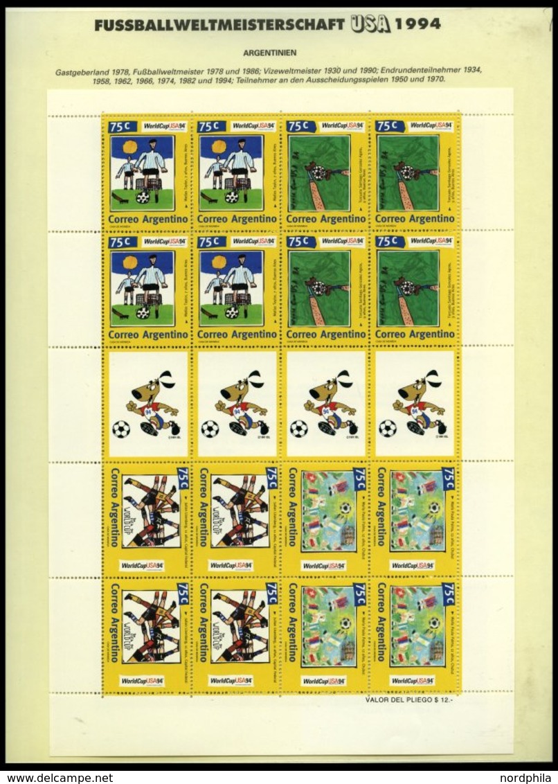 SPORT **,Brief , Fußball-Weltmeisterschaft USA 1994, In 2 Offiziellen Alben Der Dt. Sporthilfe Und Einem Leitzordner, Mi - Other & Unclassified