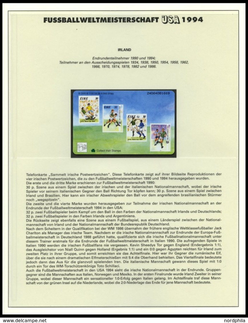 SPORT **,Brief , Fußball-Weltmeisterschaft USA 1994, In 2 Offiziellen Alben Der Dt. Sporthilfe Und Einem Leitzordner, Mi - Other & Unclassified