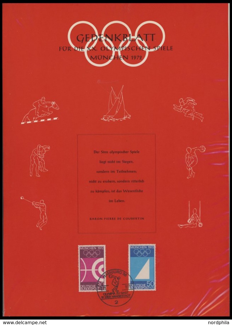 SPORT Brief,** , Dokumentation Olympische Spiele 1972, Dabei Diverse Belege Mit Ersttags-Sonderstempeln, Ansichtskarten, - Other & Unclassified