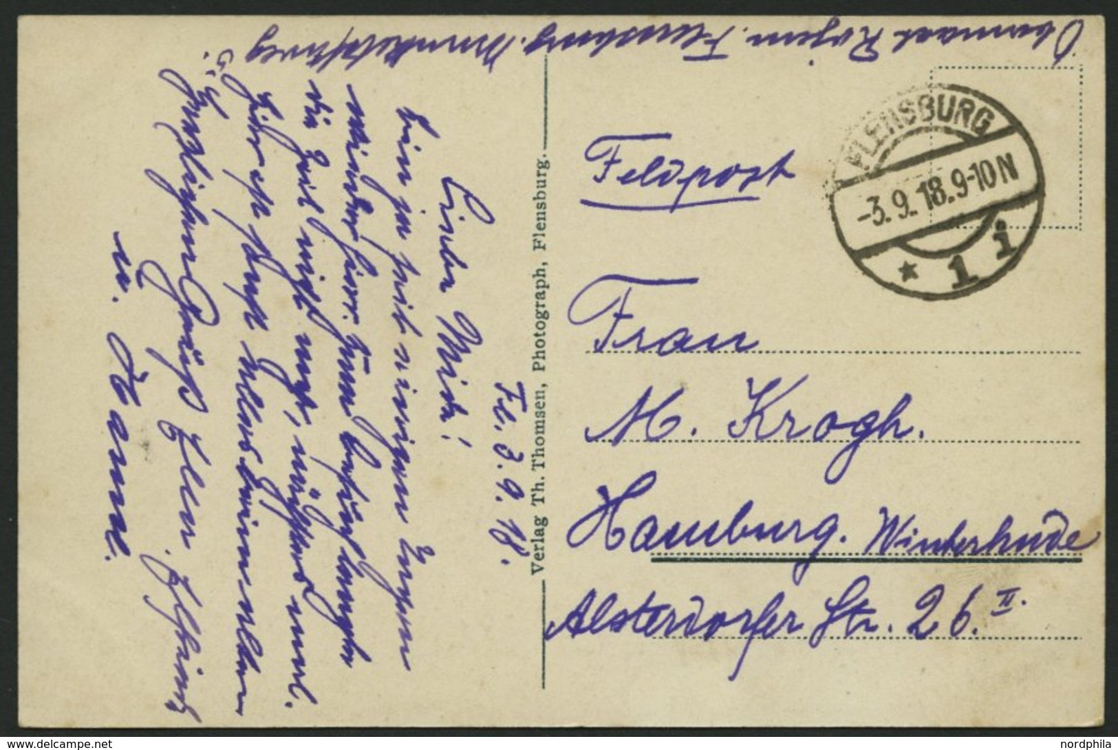 ALTE POSTKARTEN - SCHIFFE KAISERL. MARINE S.M.S. König Wilhelm In Flensburg, Feldpostkarte - Guerre