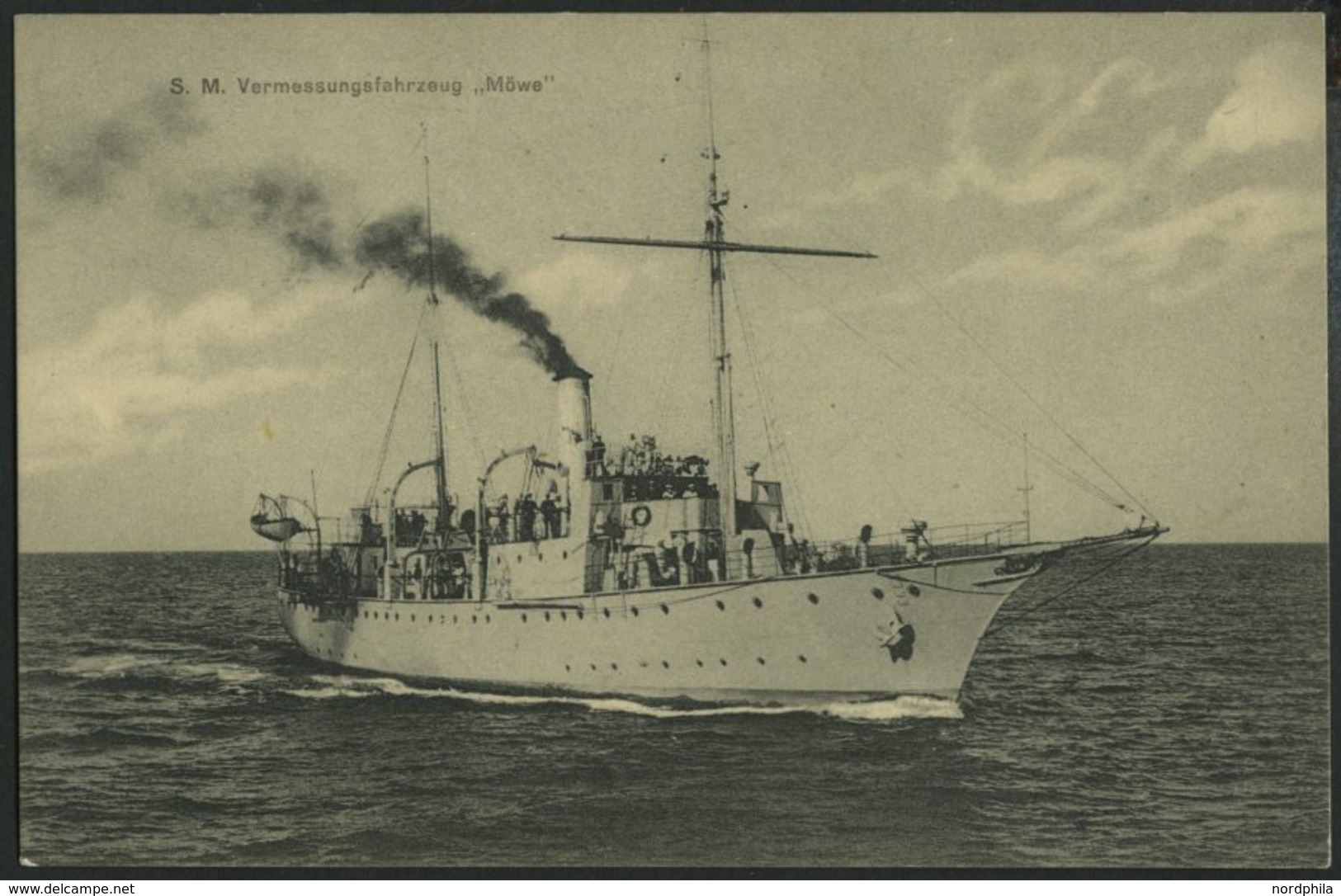 ALTE POSTKARTEN - SCHIFFE KAISERL. MARINE BIS 1918 S.M. Vermessungsfahrzeug Möwe, Eine Gebrauchte Feldpostkarte - Warships