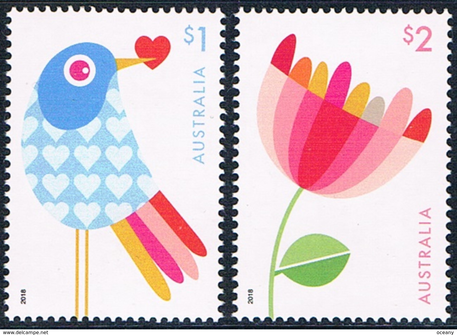 Australie - Timbres De Messages "Love" 4563/4564 (année 2018) ** - Neufs