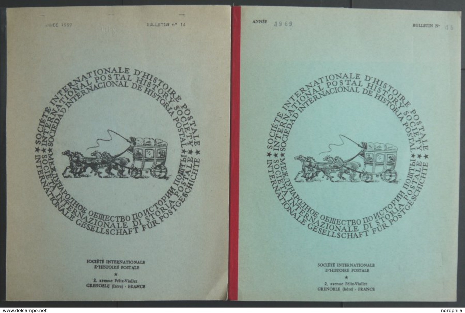 PHIL. LITERATUR Société Internationale D`Historie Postale, Bulletin No. 14 Und 15, 1969, Internationale Gesellschaft Für - Philatélie Et Histoire Postale