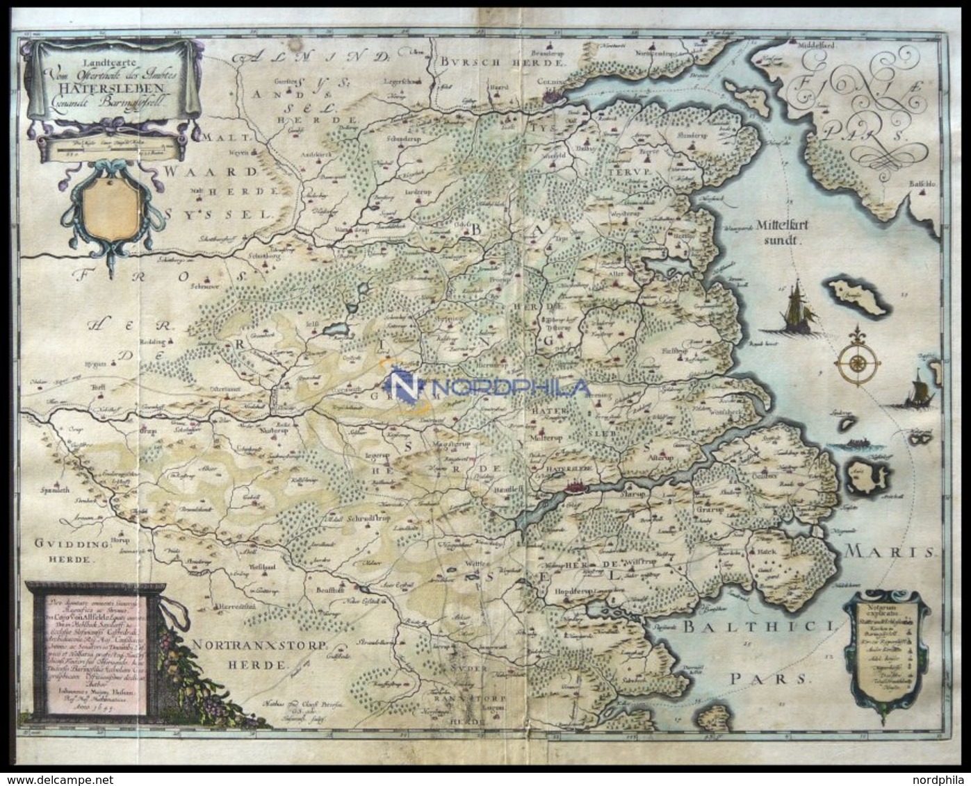 Die Gegend Zwischen Hadersleben Und Kolding, Landtcarte Vom Ostertheile Des Ambtes Hatersleben, Genandt Baringsyssell, K - Sonstige & Ohne Zuordnung