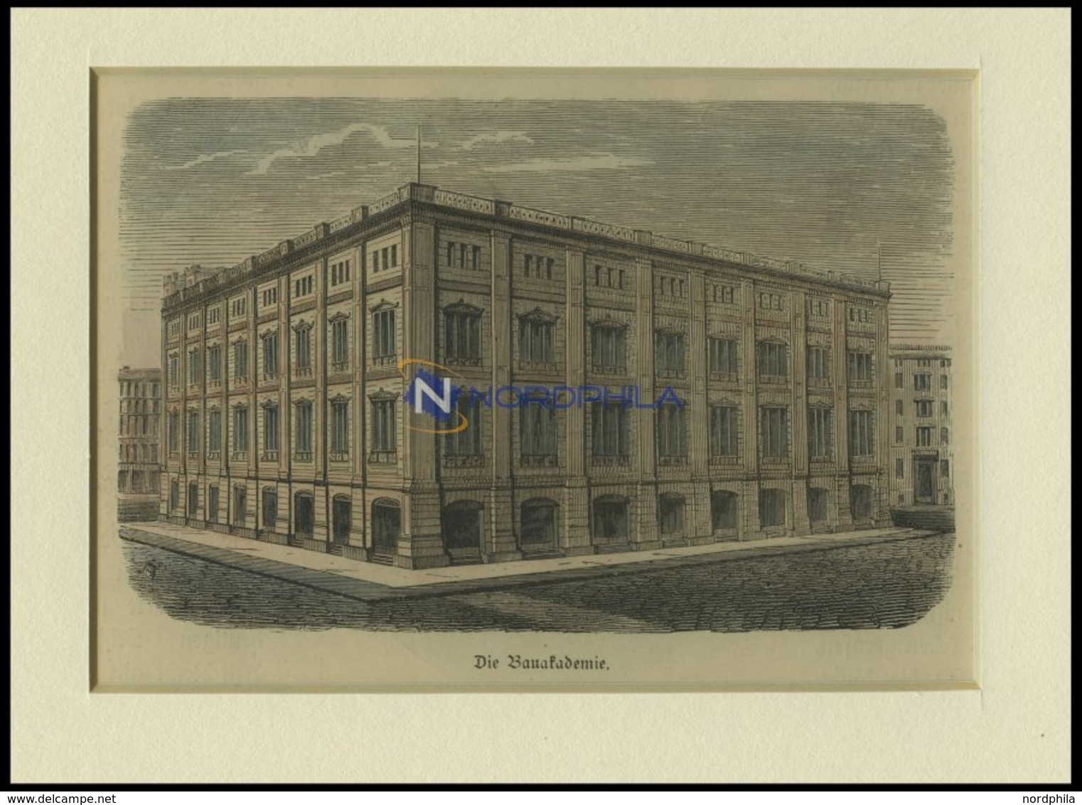 BERLIN: Die Bauakademie, Kolorierter Holzstich Um 1880 - Lithographies