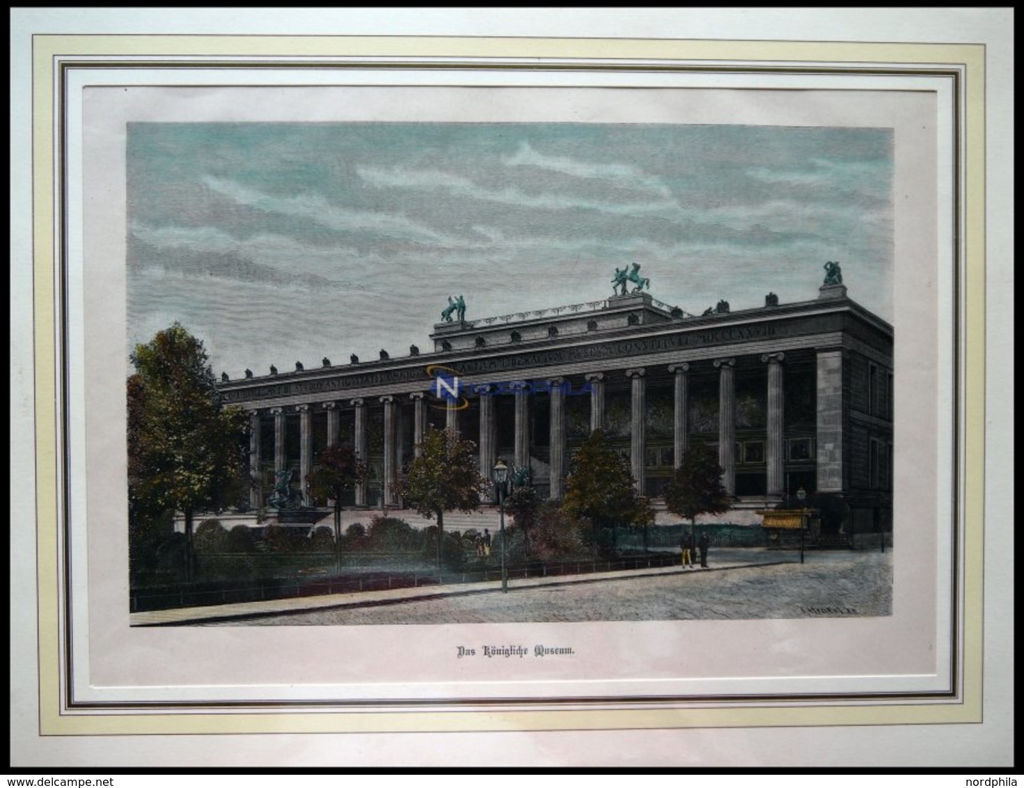 BERLIN: Das Königliche Museum, Kolorierter Holzstich Um 1880 - Lithographien