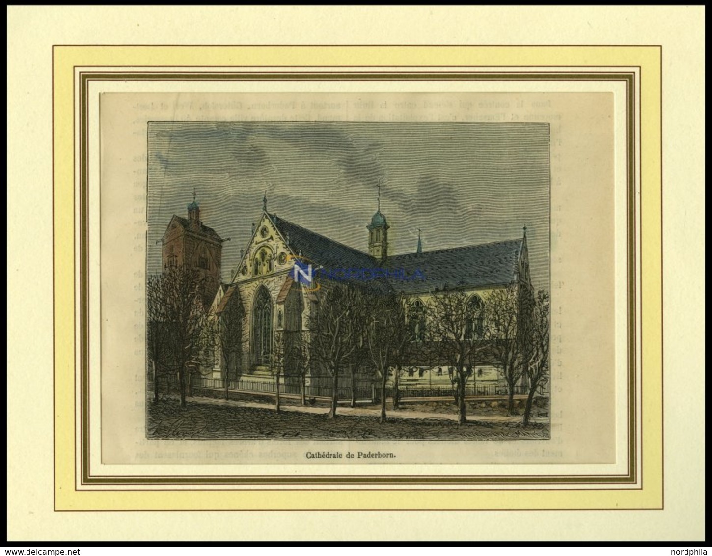 PADERBORN: Die Kathedrale, Kolorierter Holzstich Um 1880 - Lithographien