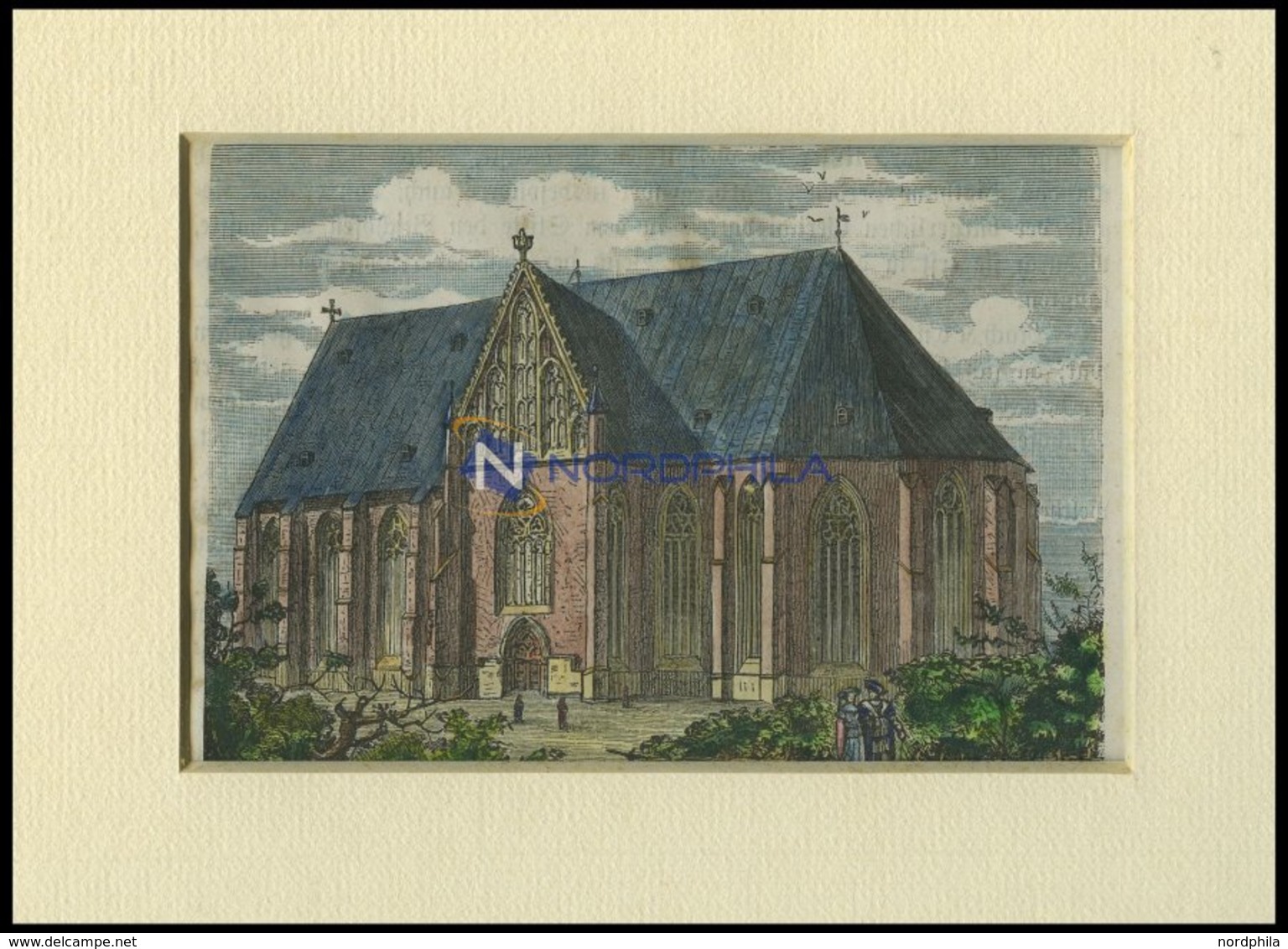 VERDEN: Der Dom, Kolorierter Holzstich Auf Vaterländische Geschichten Von Görges 1843/4 - Lithographien