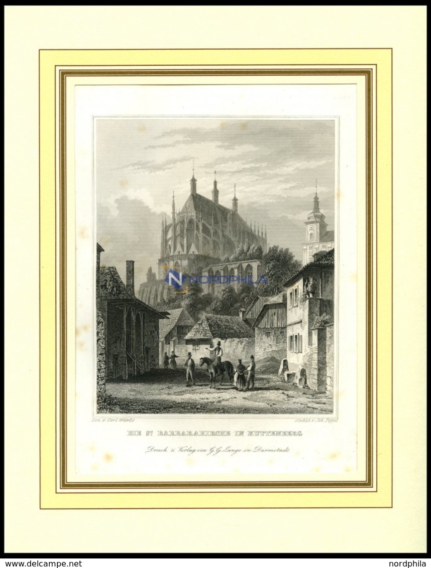 KUTTENBERG: Die St. Barbarakirche, Stahlstich Von Würbs/Poppel, 1840 - Lithographien