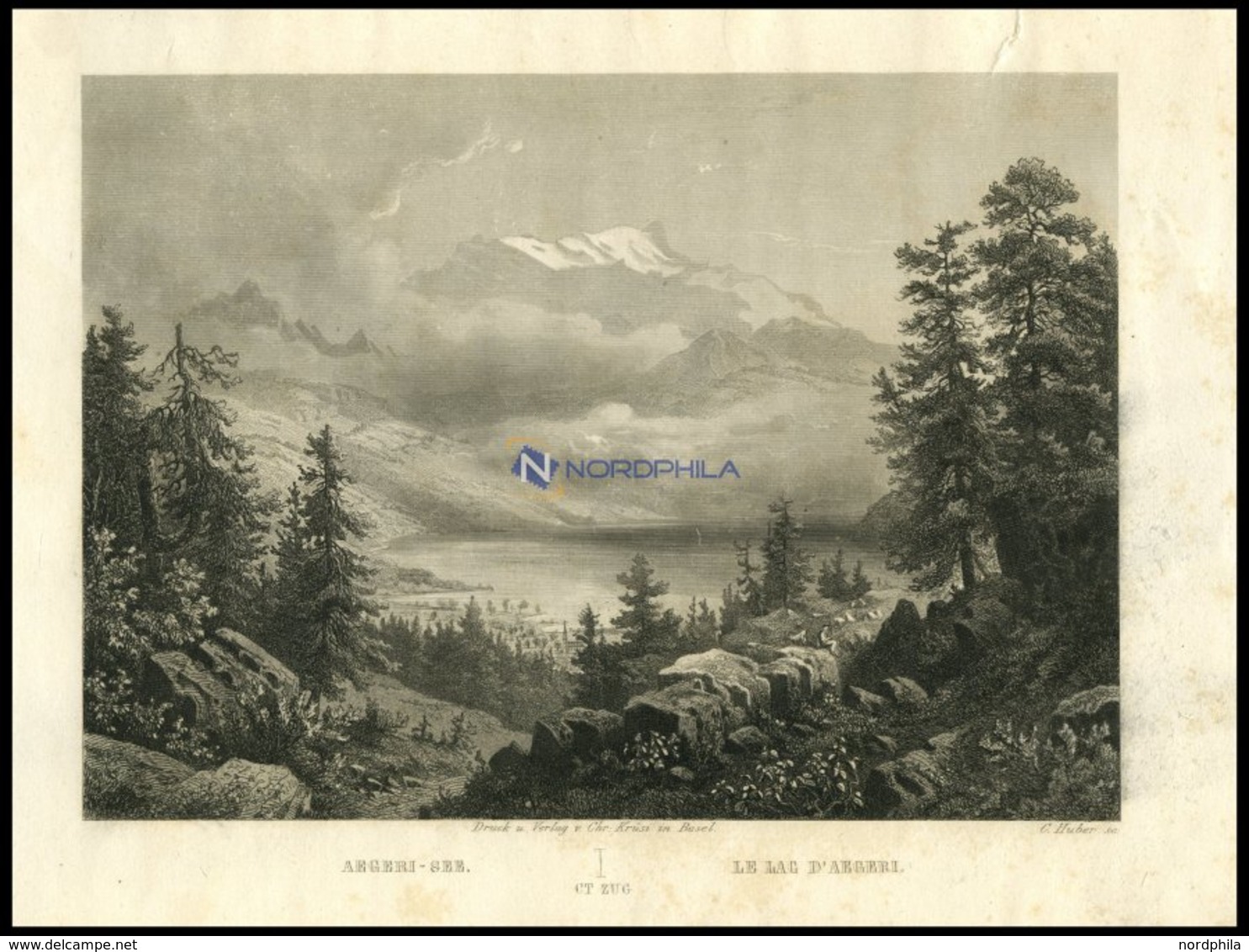 AEGERI-SEE/KANTON ZUG, Stahlstich Von Huber Um 1840 - Lithographien