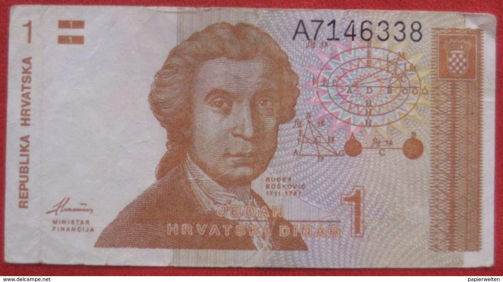 1 Dinar 1991 (WPM 16) - Croatia