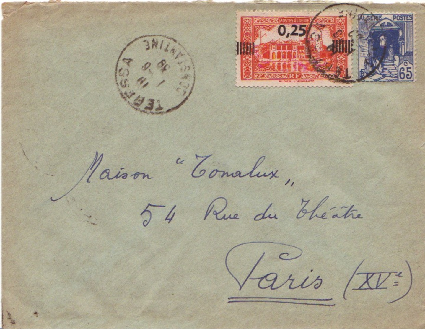 ALGERIE : 1938 - Lettre Pour La France - Lettres & Documents