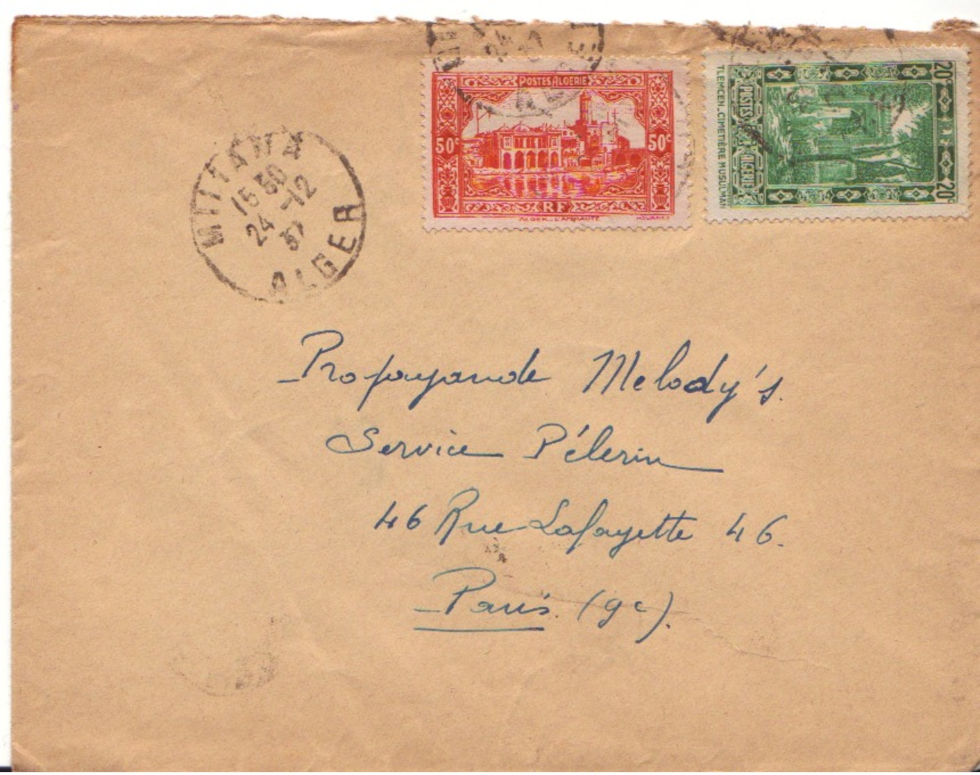 ALGERIE : 1937 - Lettre Pour La France - Lettres & Documents