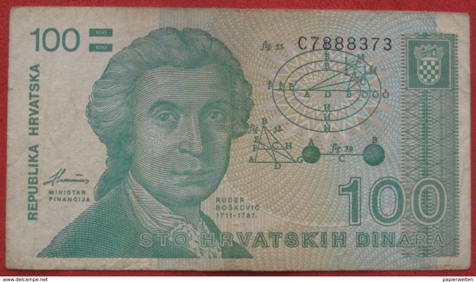 100 Dinara 1991 (WPM 20) - Croatia