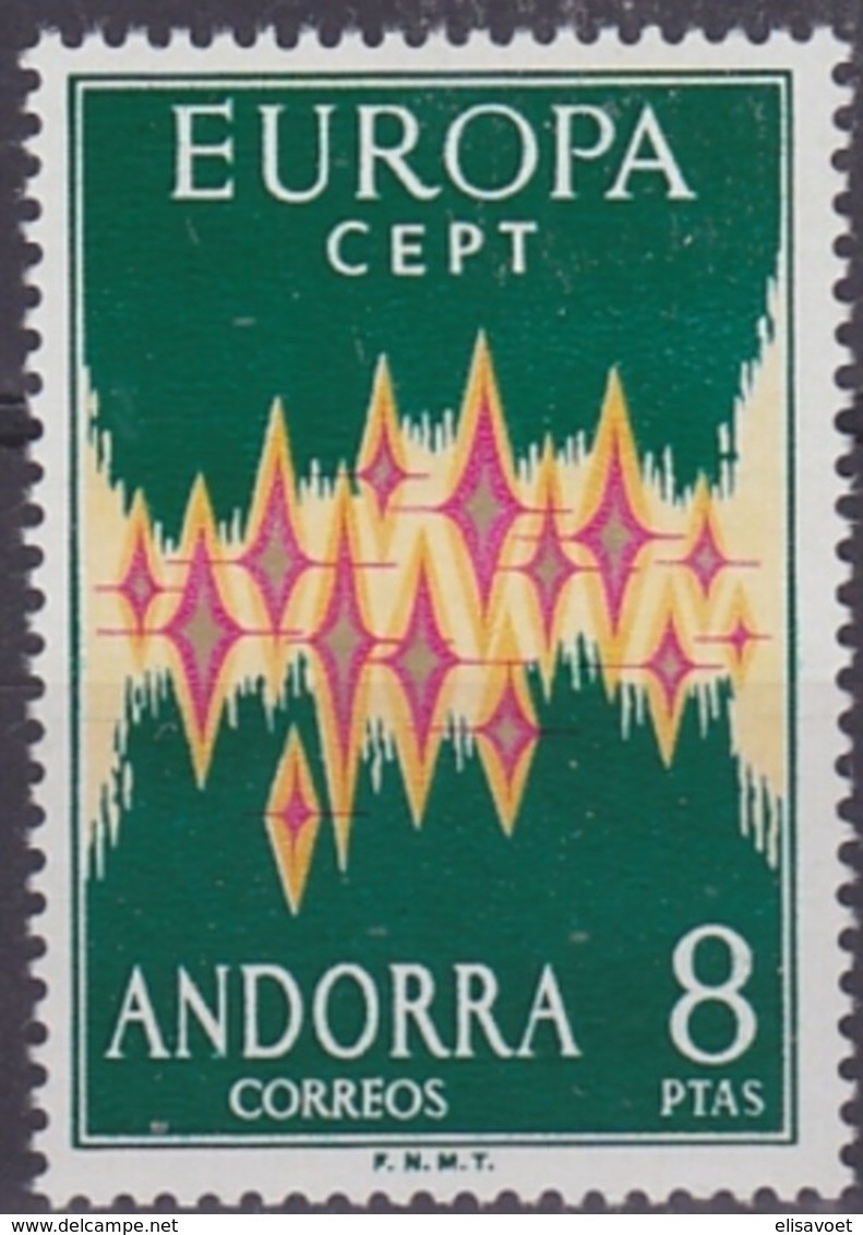 Spaans Andorra Espagnol Andorre Cept 1972 Yvertn° 64A *** MNH Cote 135 Euro - Unused Stamps