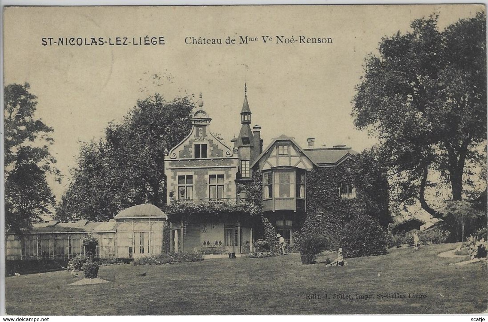 St-Nicolas-Lez-Liège    -   Château De Mme Ve Noé-Renson   -   1911 Naar  Molenbeek - Saint-Nicolas