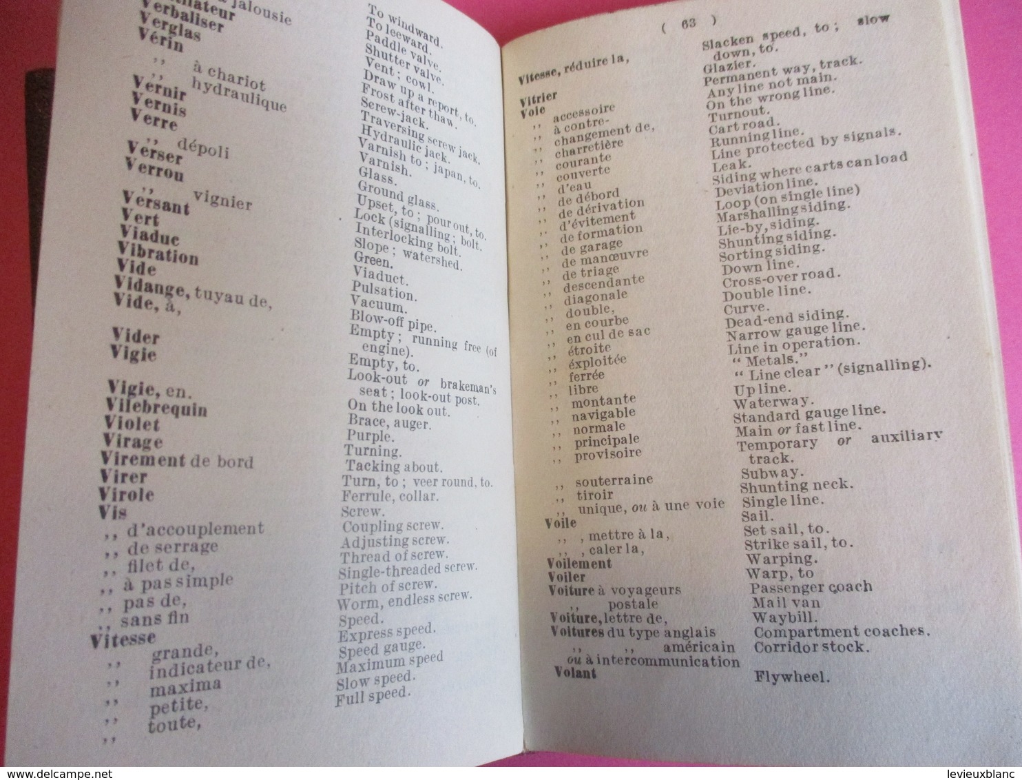 Petit Dictionnaire/Vocabulary Of Railway,Canal And Engineering Terms/French-English;English-French/London /1916 TRA50 - 1914-18