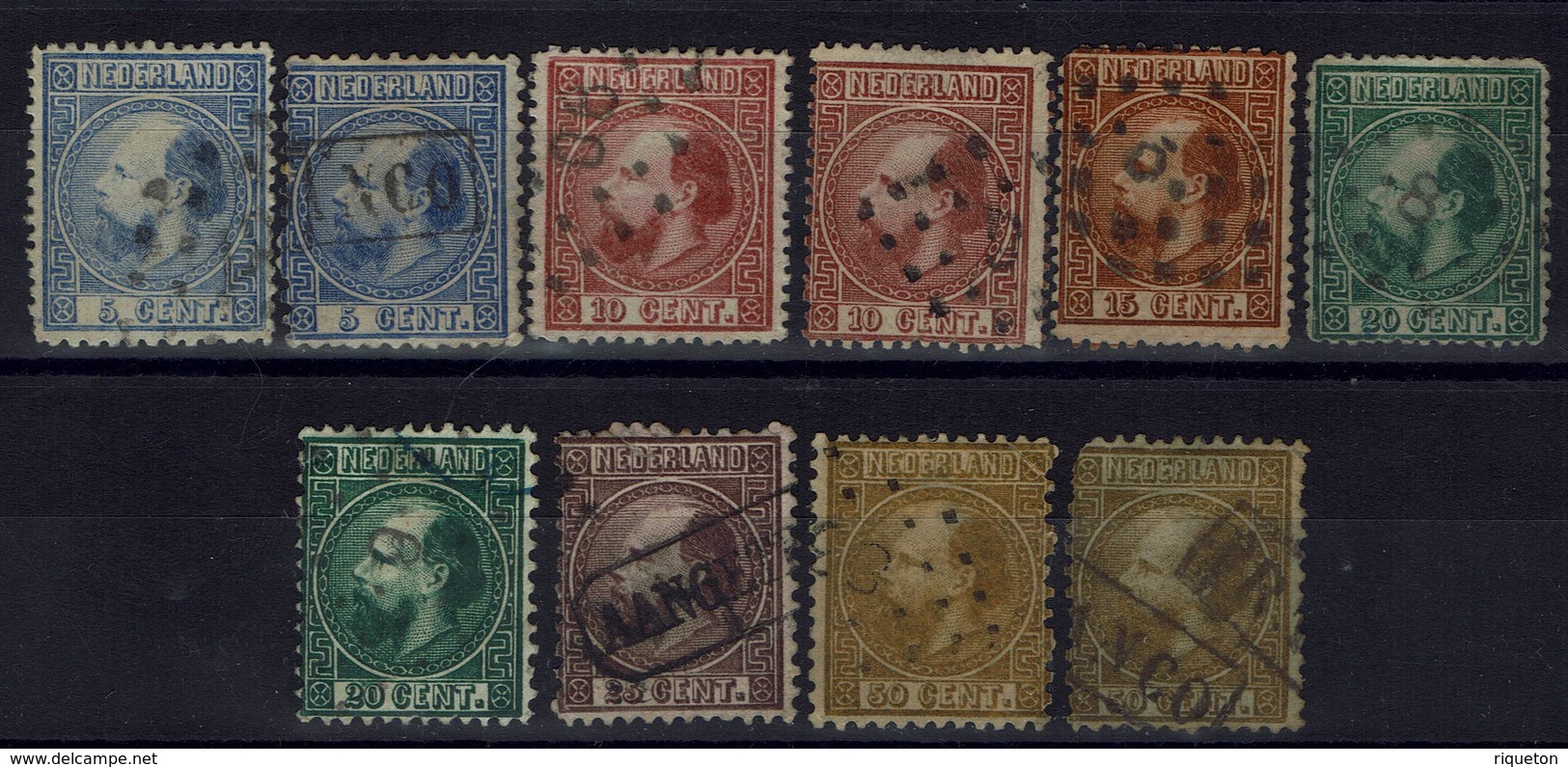 Pays-Bas - 1867 - Lot N° 7 à 12 - Oblitérés - - Oblitérés