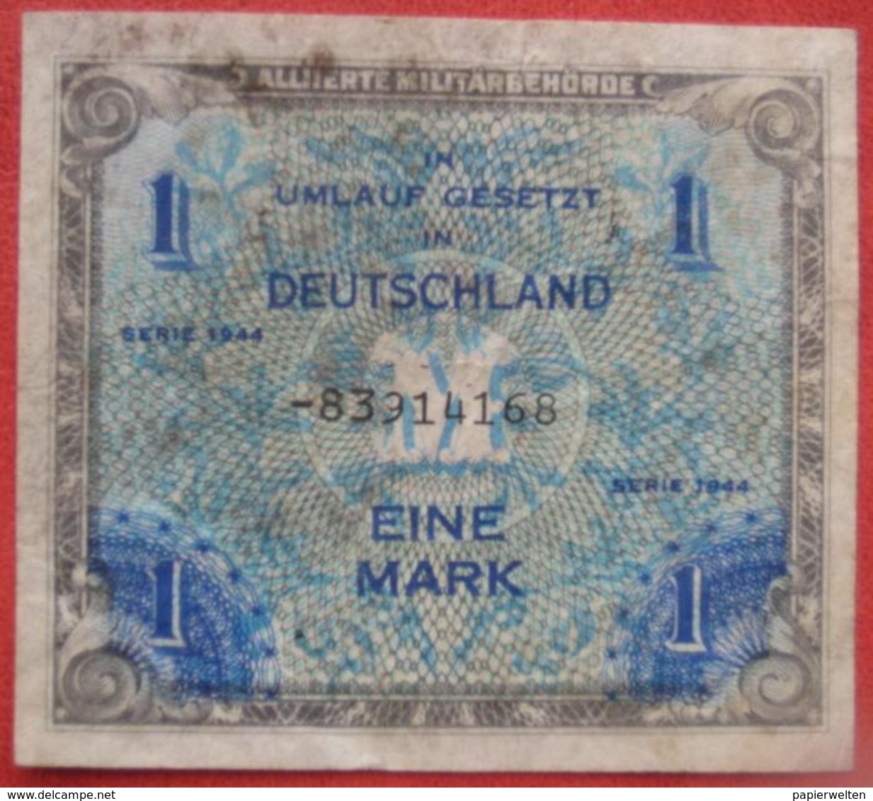 1 / Eine Mark 1944 (WPM 192) "Alliierte Militärbehörde" Ersatznote - 1 Mark