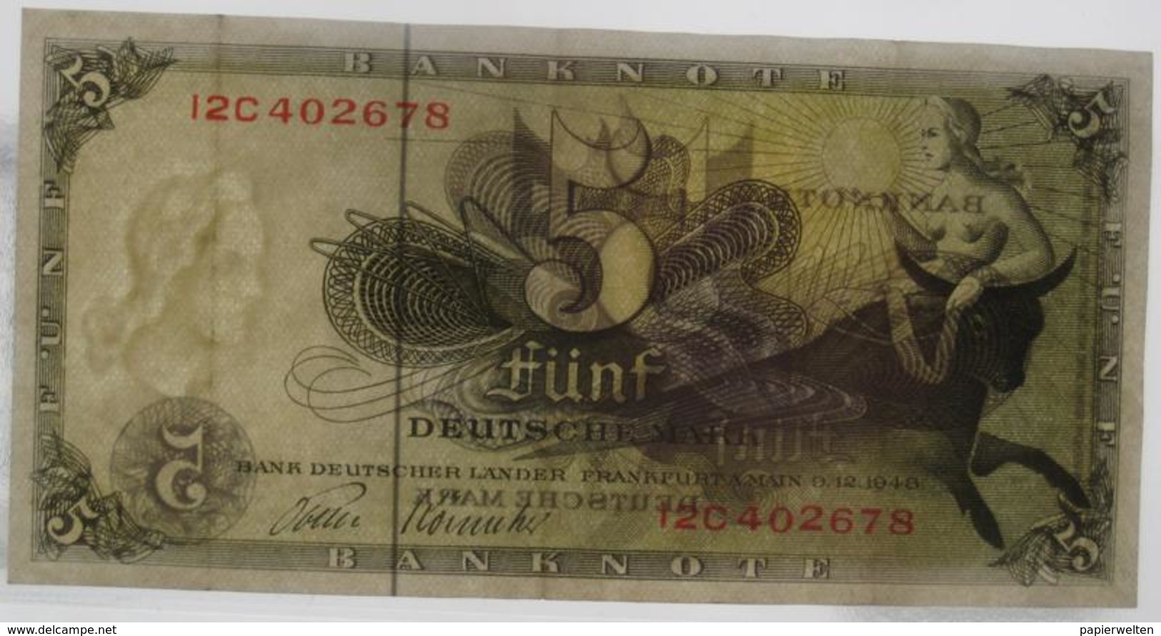 5 Deutsche Mark 9.12.1948 (WPM BRD 13) Bank Deutscher Länder - 5 Deutsche Mark
