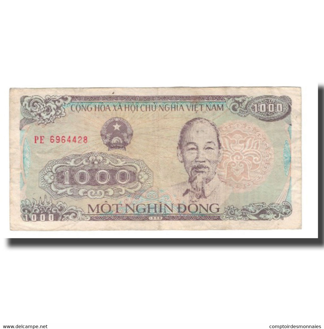 Billet, Viet Nam, 1000 D<ox>ng, 1988, KM:106a, TB+ - Viêt-Nam