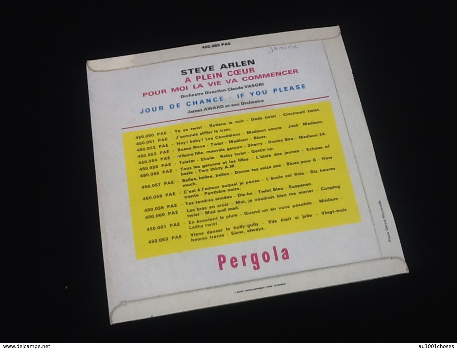 Vinyle 45 Tours  Steve Arlen   A Plein Coeur   (1963) - Andere & Zonder Classificatie