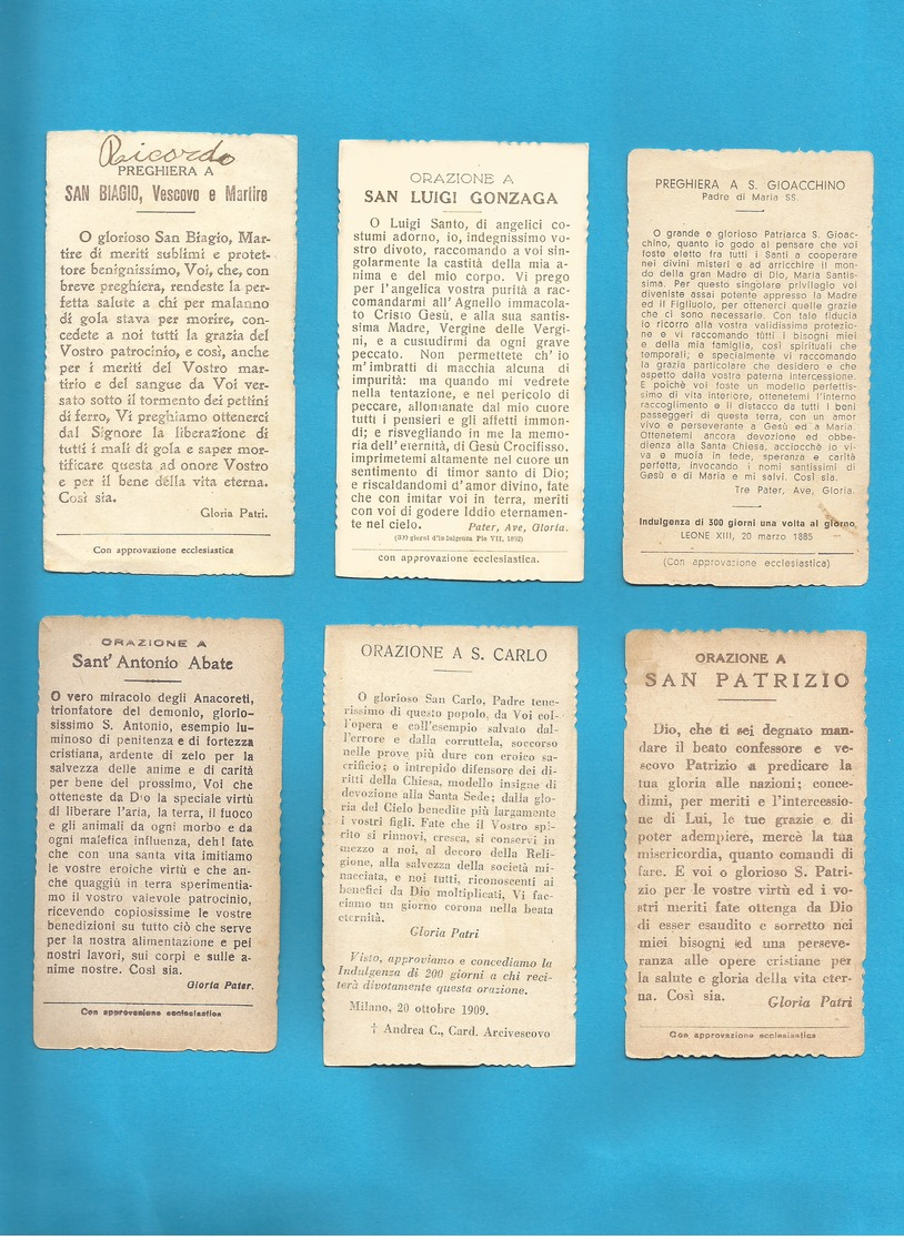 Lotto 6 Santini Santi Vari Serie EB Seppia Fustellati Numeri 178, 199, 349, 196, 209, 223 - Religione & Esoterismo