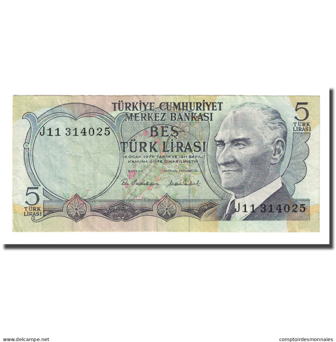 Billet, Turquie, 5 Lira, L.1970, KM:185, TB+ - Turquie