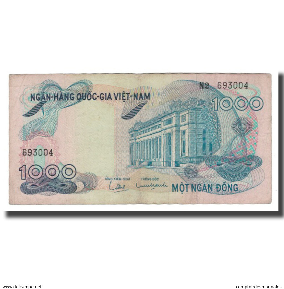 Billet, South Viet Nam, 1000 D<ox>ng, Undated (1971), KM:29a, TB+ - Viêt-Nam