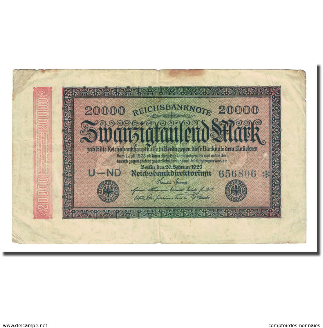 Billet, Allemagne, 20,000 Mark, 1923-02-20, KM:85a, TB - 20000 Mark