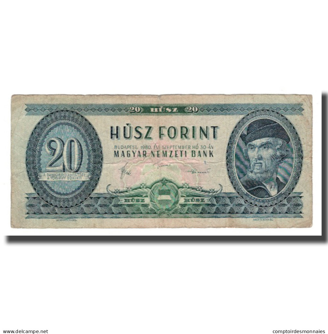 Billet, Hongrie, 20 Forint, 1957-80, 1980-09-30, KM:169g, TB - Hongrie