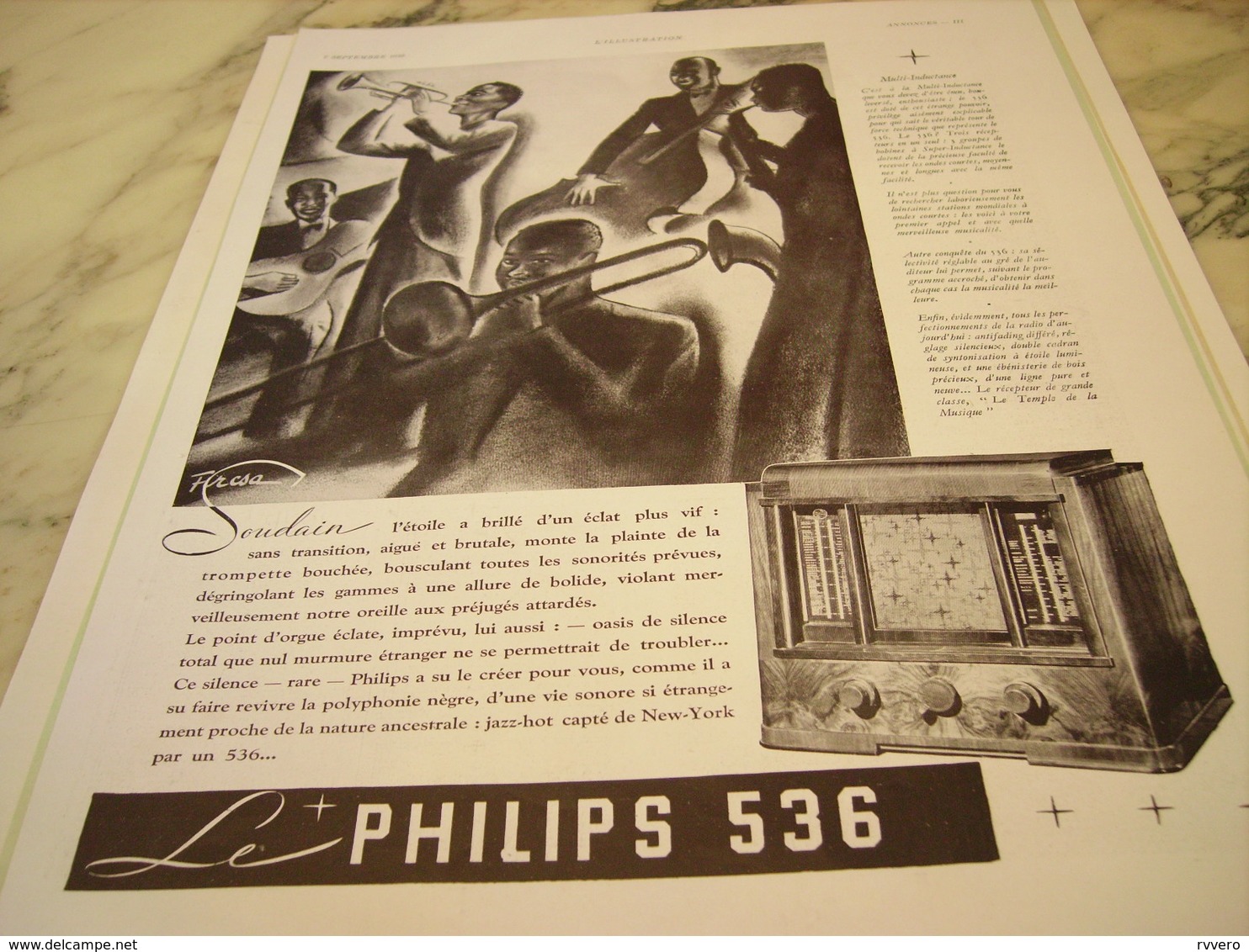 ANCIENNE PUBLICITE TSF PHILIPS 1935 - Autres & Non Classés