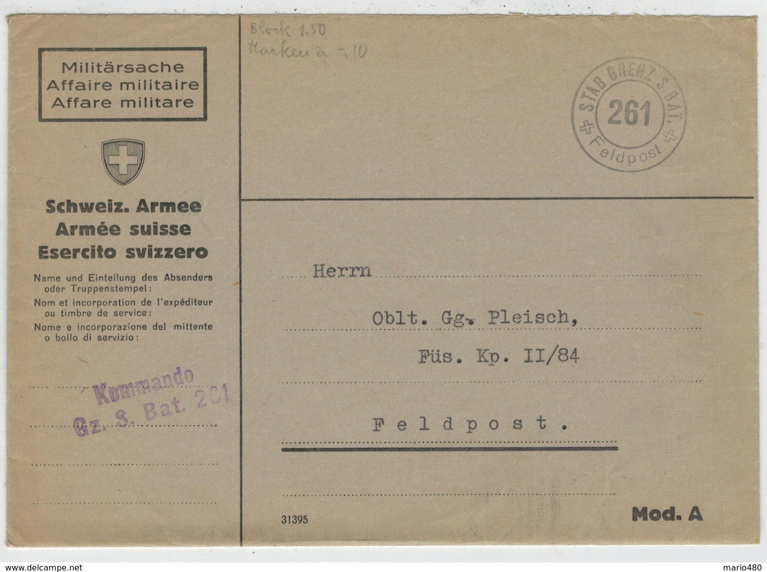 POSTA  MILITARE      FELDPOST   (1939-1945)       (VIAGGIATA) - Documenti