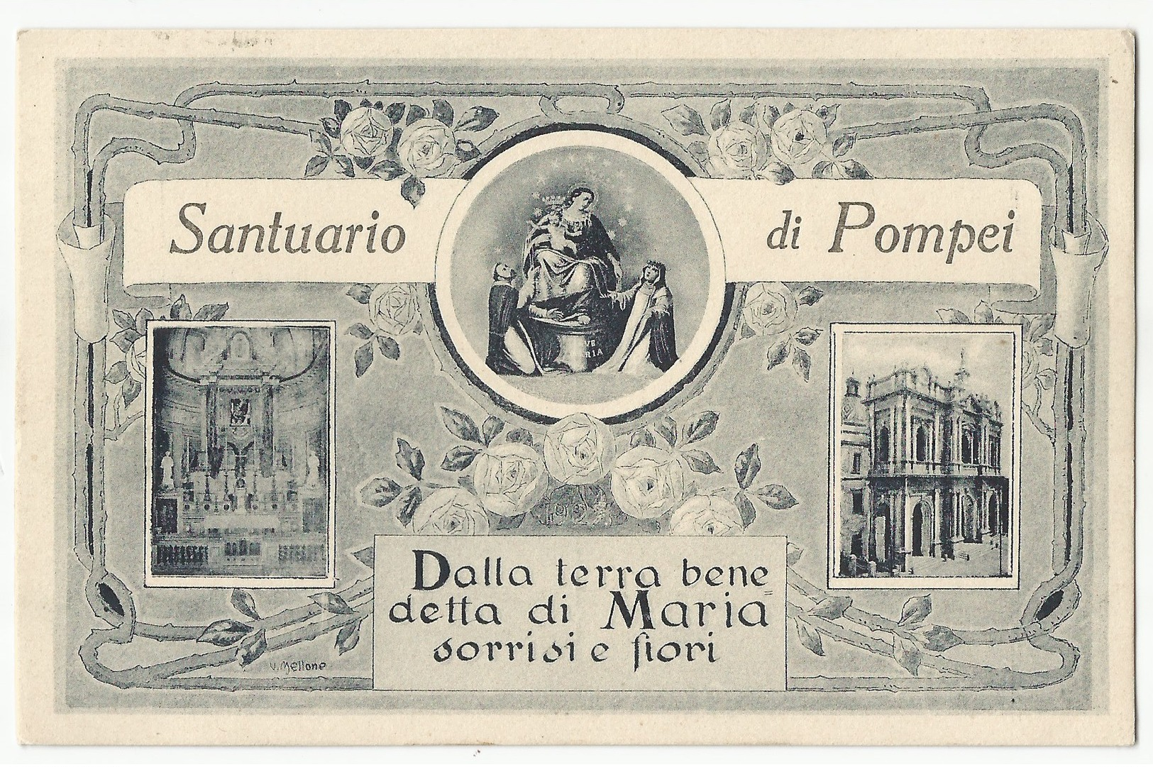 Santuario Di Pompei -dalla Terra Benedetta Di Maria Sorrisi E Fiori-#Cartolina #Santuorio #Santino #Madonna - Pompei