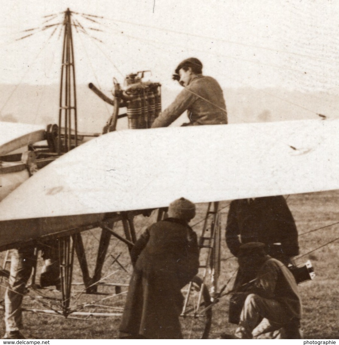 France Aviation Monoplan Tellier Moteur Panhard Emile Dubonnet Ancienne Photo Rol 1911 - Aviation